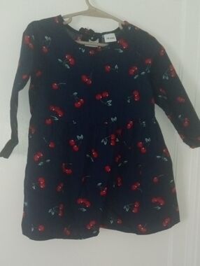 girl 18-24 month dress blue with cherries